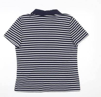 Womens UK Size M Bm Casual Blue Basic Polo