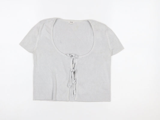 Womens UK Size S Garage Grey Cropped Blouse