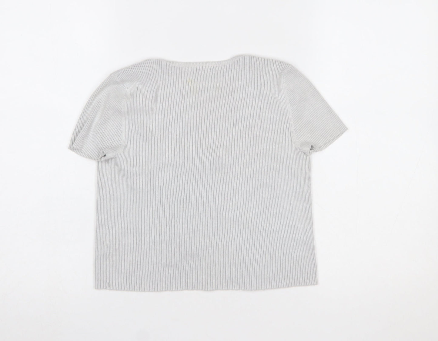 Womens UK Size S Garage Grey Cropped Blouse