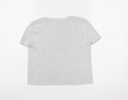 Womens UK Size S Garage Grey Cropped Blouse