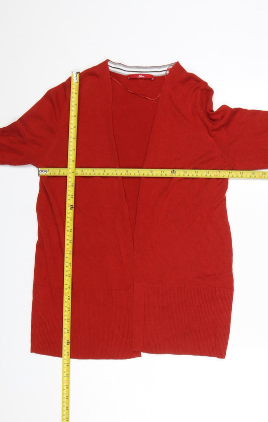 Womens UK Size 10 s.Oliver Red Cardigan Jumper