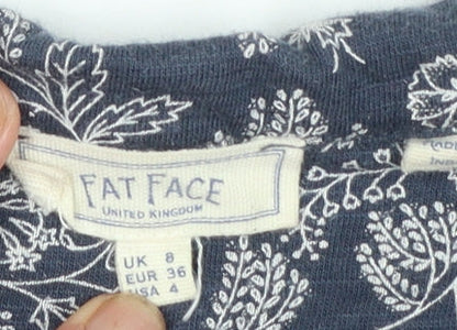 Womens UK Size 8 FatFace Blue Tunic Blouse