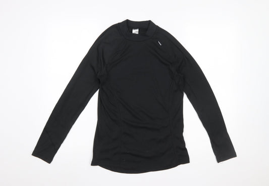 Decathlon Men's Black Long Sleeve Compression Top L Athletic Fit
