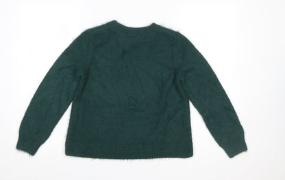Womens UK Size XS H&M Green Pullover Jumper