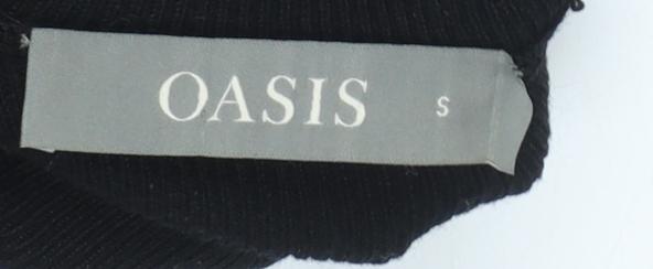 Womens UK Size 8 Oasis Black Basic Blouse