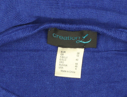 Womens UK Size 12 Creation L Blue Tunic Jumper