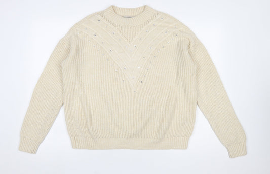 Womens UK Size M NEXT Ivory Pullover Jumper