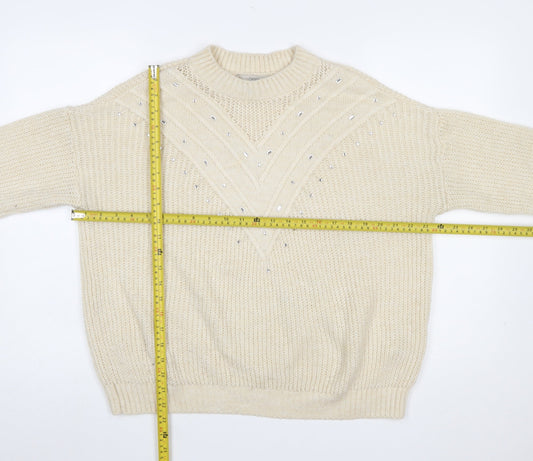 Womens UK Size M NEXT Ivory Pullover Jumper