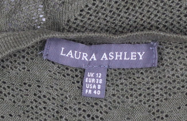 Womens UK Size 12 Laura Ashley Green Cardigan Jumper
