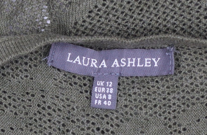 Womens UK Size 12 Laura Ashley Green Cardigan Jumper