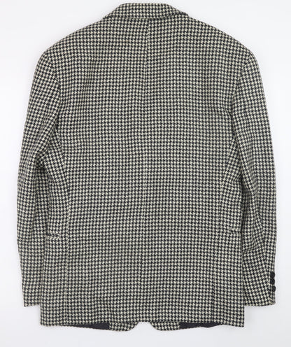 Burton Men's Black Houndstooth Wool Blazer Jacket 36R