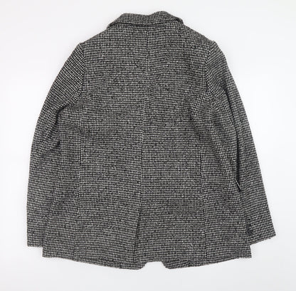 Marks and Spencer Women's Black Herringbone Blazer Jacket Size 14
