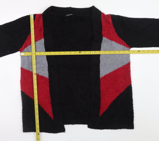 Next Womens Black Red Grey Geometric Cardigan Small Knitwear