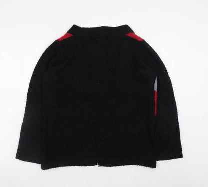 Next Womens Black Red Grey Geometric Cardigan Small Knitwear