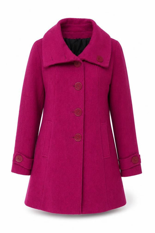H&M Women's Pink Wool Blend Mid-Length Overcoat Size 6