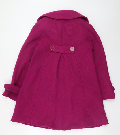 H&M Women's Pink Wool Blend Mid-Length Overcoat Size 6