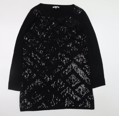 Marks and Spencer Per Una Women Black Size 18 Sequin Knit Jumper