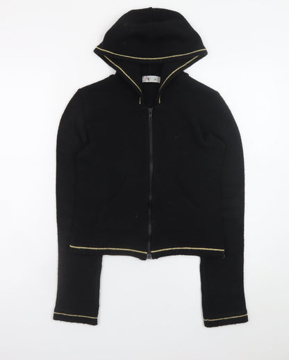 Womens UK Size 4 Pimkie Black Full Zip Jumper