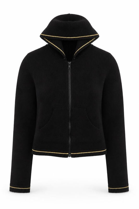 Womens UK Size 4 Pimkie Black Full Zip Jumper