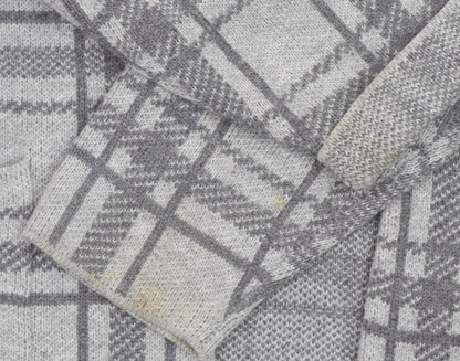 Maine New England Women’s Grey Checked Open Knit Cardigan Size 20