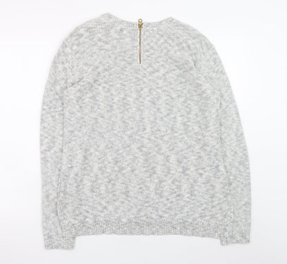Marks and Spencer Women Grey Cable-Knit Jumper Size 14 Cotton Blend