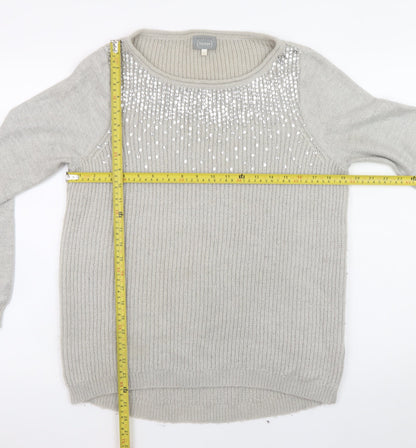 Mint Velvet Women’s Grey Sequin Knit Jumper Size 12