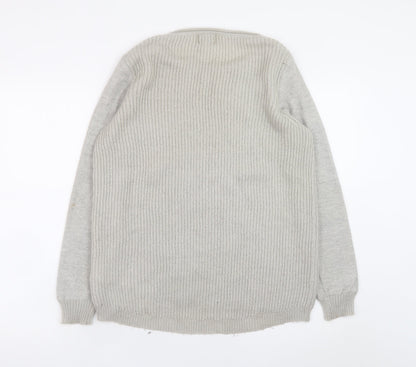 Mint Velvet Women’s Grey Sequin Knit Jumper Size 12
