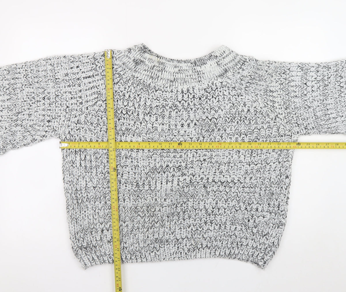 New Look Women's Grey Chunky Knit Pullover Jumper Size M