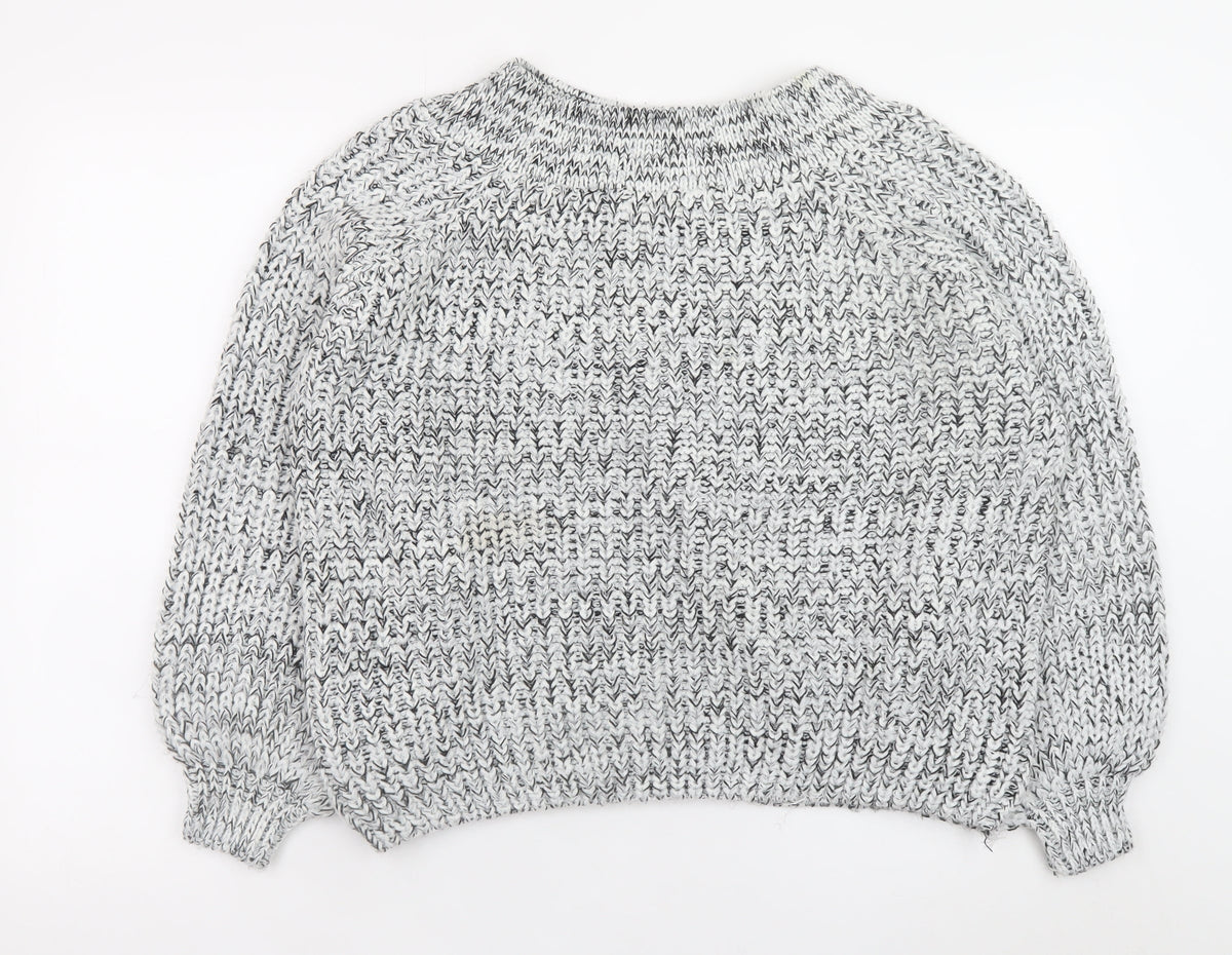 New Look Women's Grey Chunky Knit Pullover Jumper Size M