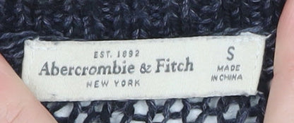 Abercrombie & Fitch Women's Blue Open-Knit Pullover Jumper Size S
