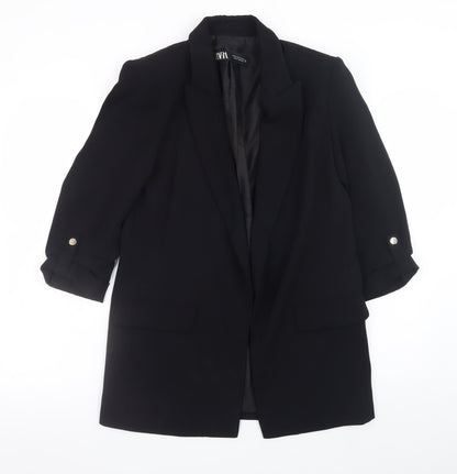 Zara Women's Black XS Classic Mid-Length Blazer Jacket