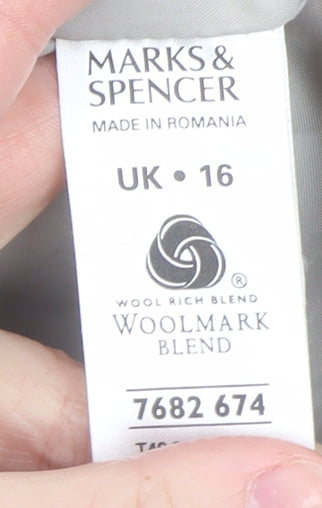 Womens UK Size 16 Marks and Spencer Grey Pea Coat