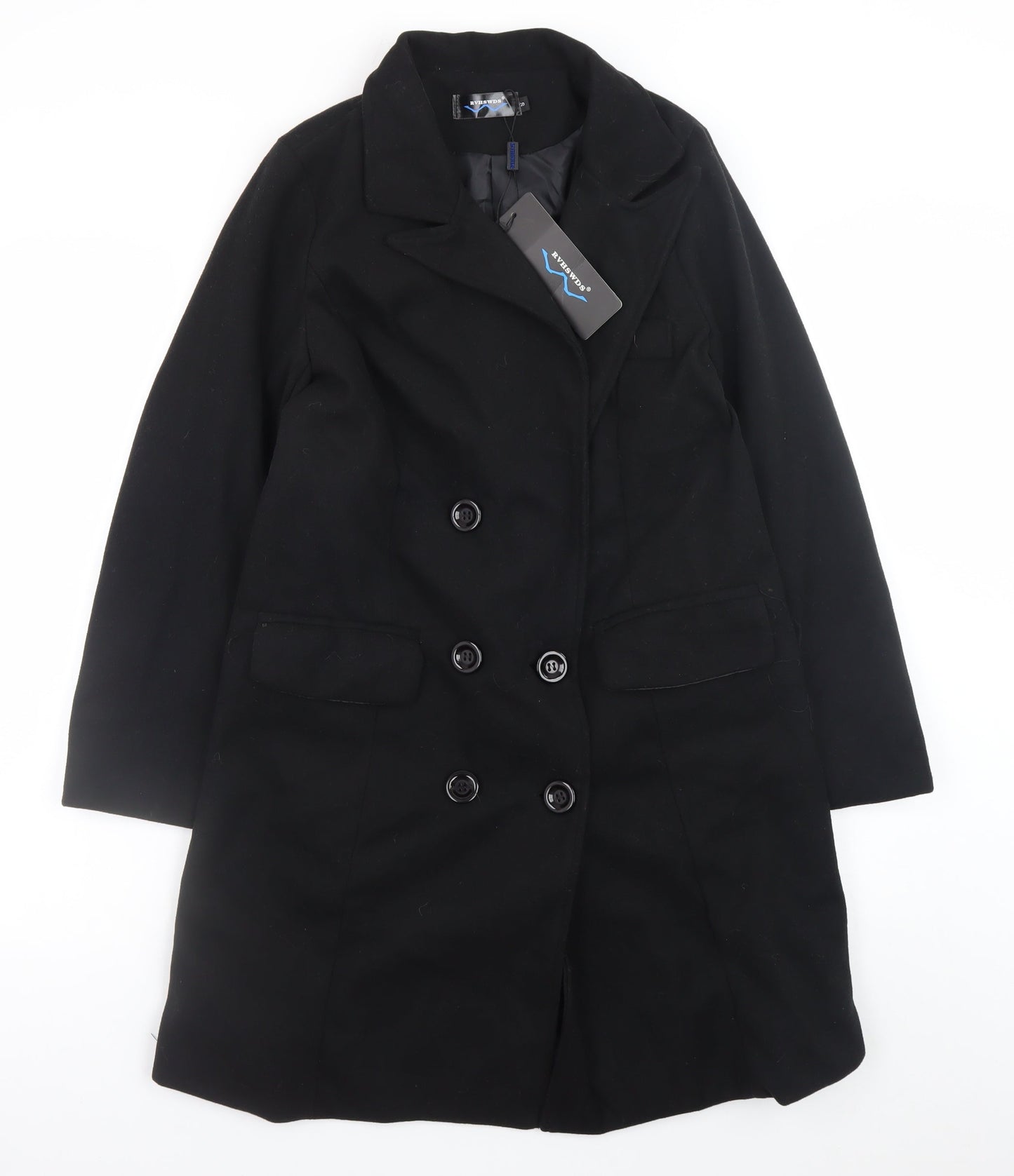 Womens UK Size M RVHSWDS Black Pea Coat