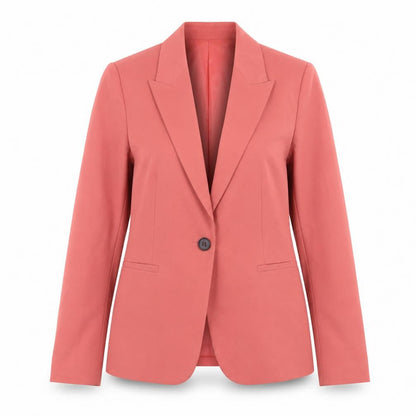 ZARA Women Pink Cotton Blend Single Breasted Blazer Size 8