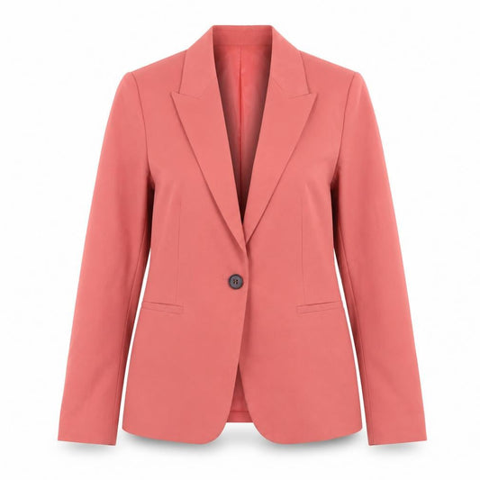 ZARA Women Pink Cotton Blend Single Breasted Blazer Size 8