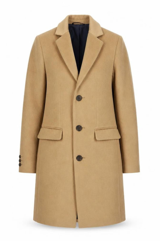 River Island Women's Beige Wool Blend Long Overcoat XXS