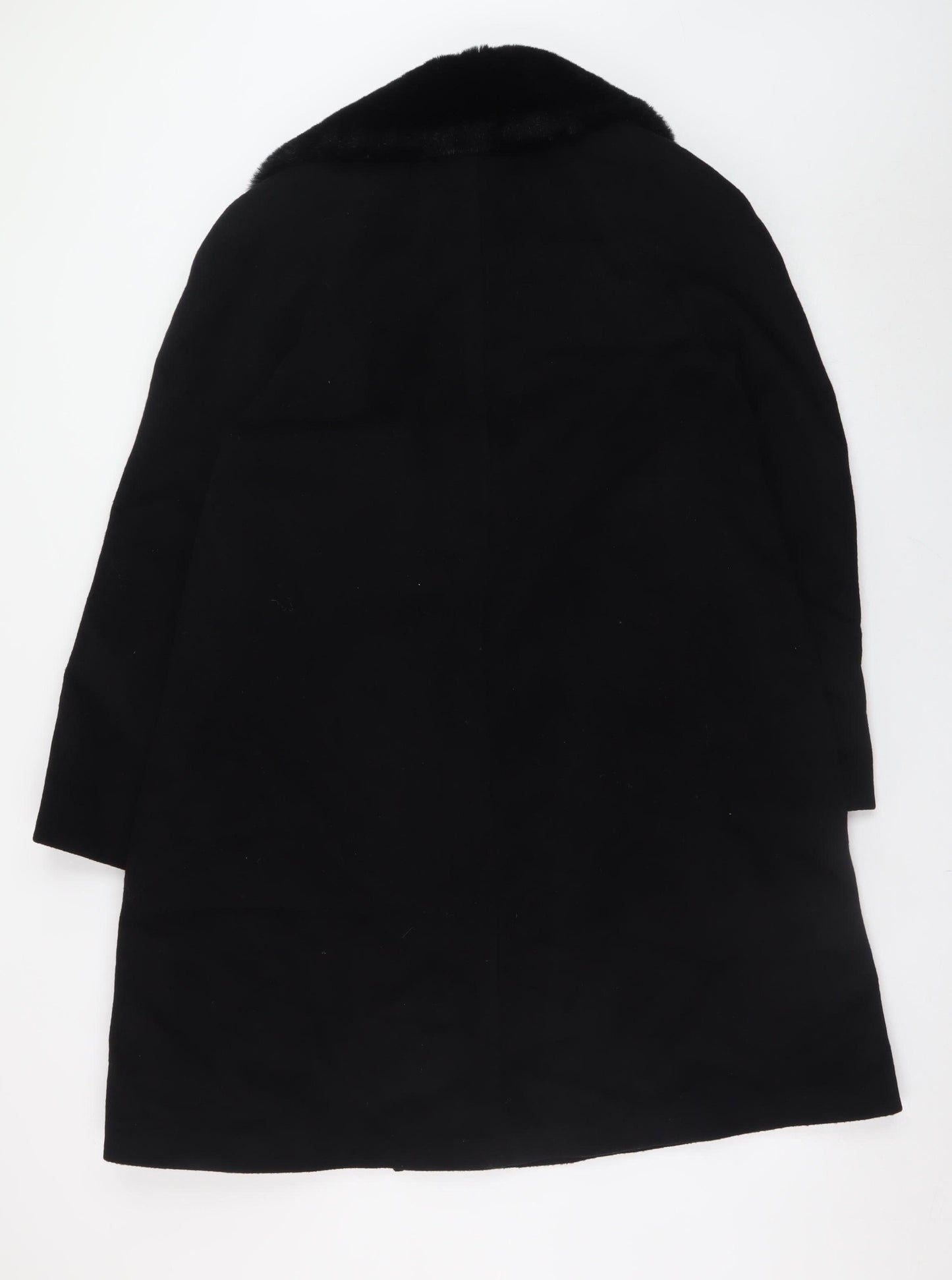 Womens UK Size 14 Marks and Spencer Black Overcoat
