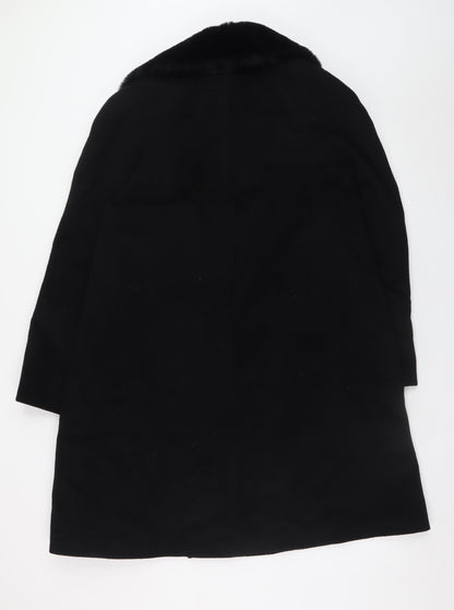 Womens UK Size 14 Marks and Spencer Black Overcoat