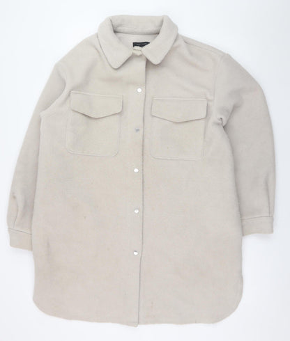 Womens UK Size M New Look Beige Shacket
