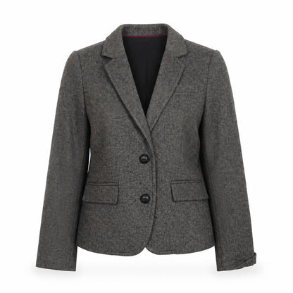 Banana Republic Women's Grey Wool Blend Herringbone Blazer Size 6