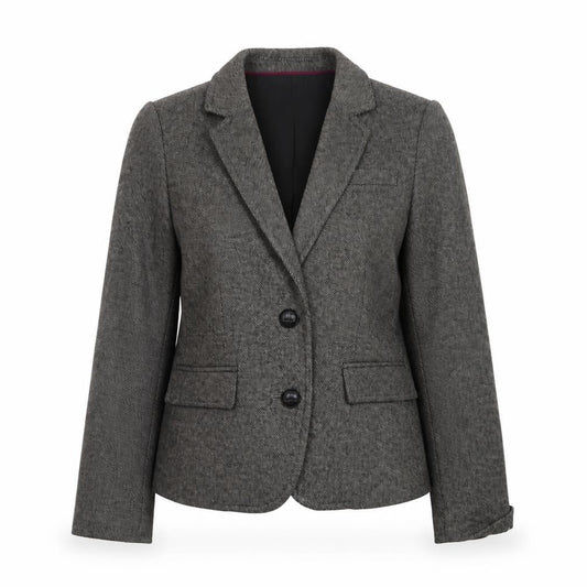 Banana Republic Women's Grey Wool Blend Herringbone Blazer Size 6