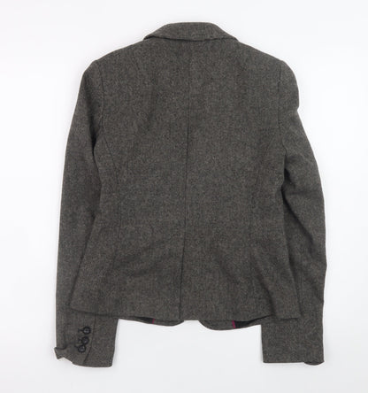Banana Republic Women's Grey Wool Blend Herringbone Blazer Size 6