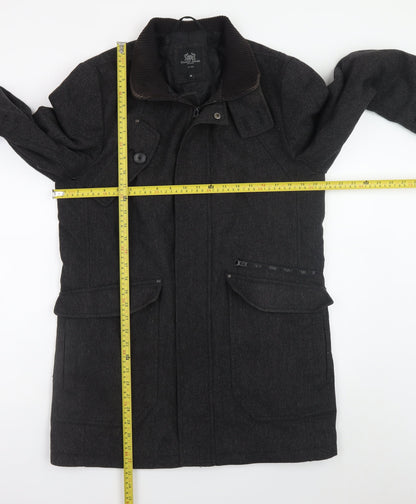 Mens UK Size M Stanley Adams Black Overcoat