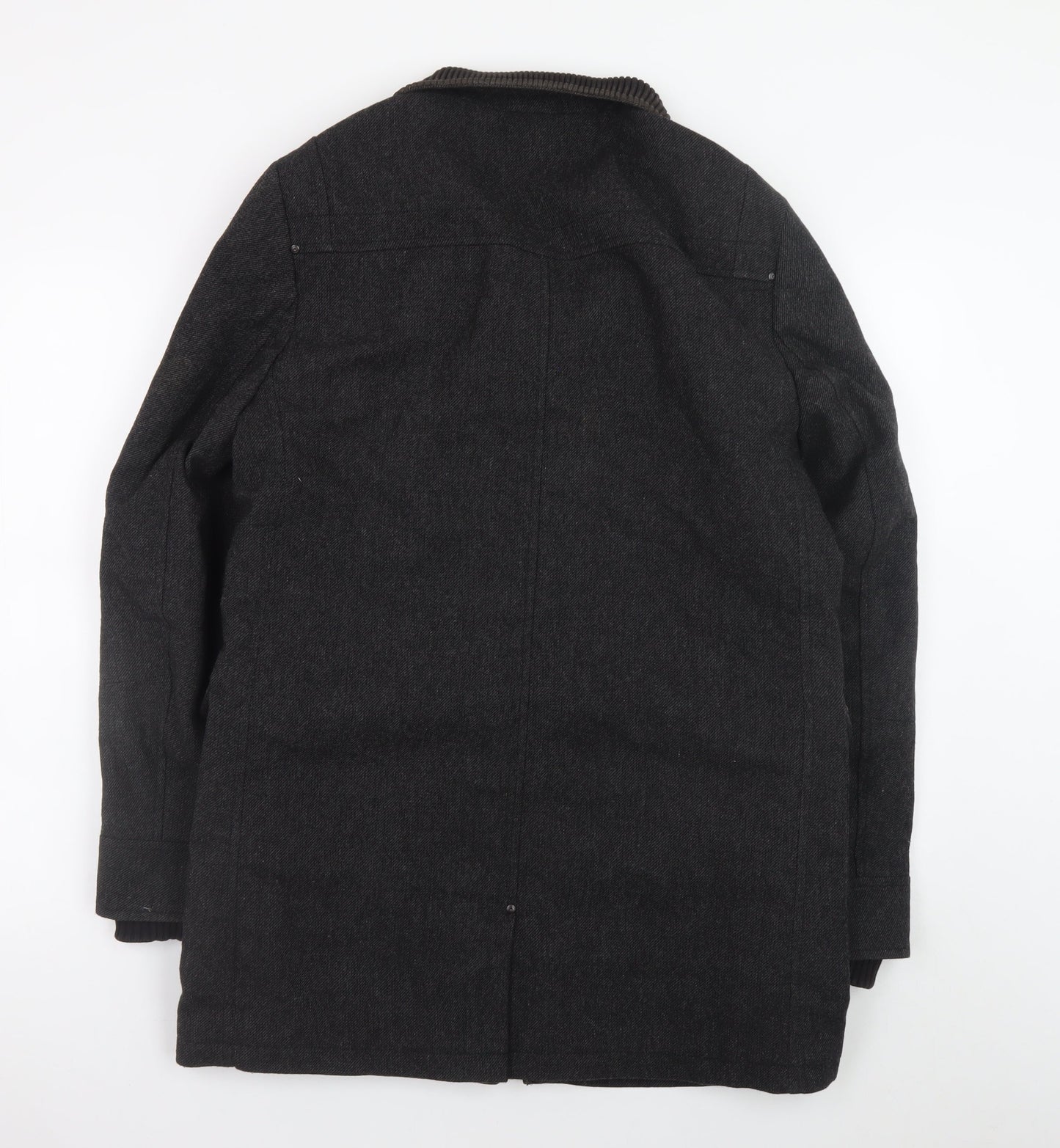 Mens UK Size M Stanley Adams Black Overcoat