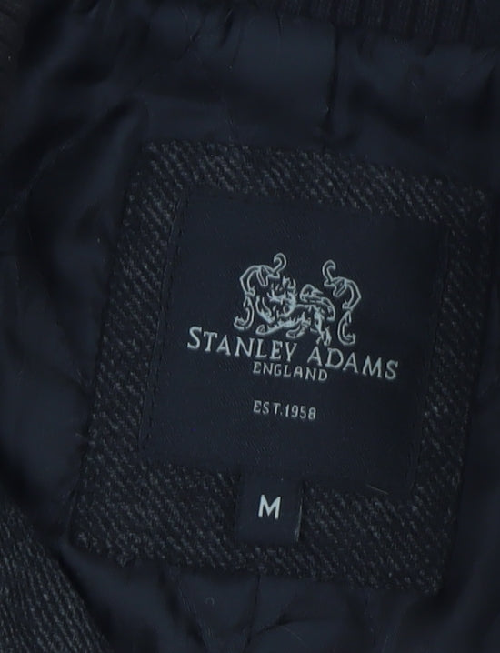 Mens UK Size M Stanley Adams Black Overcoat