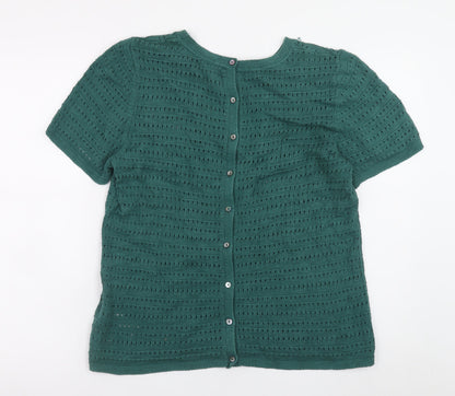 Womens UK Size 12 Fat Face Green Cardigan Jumper