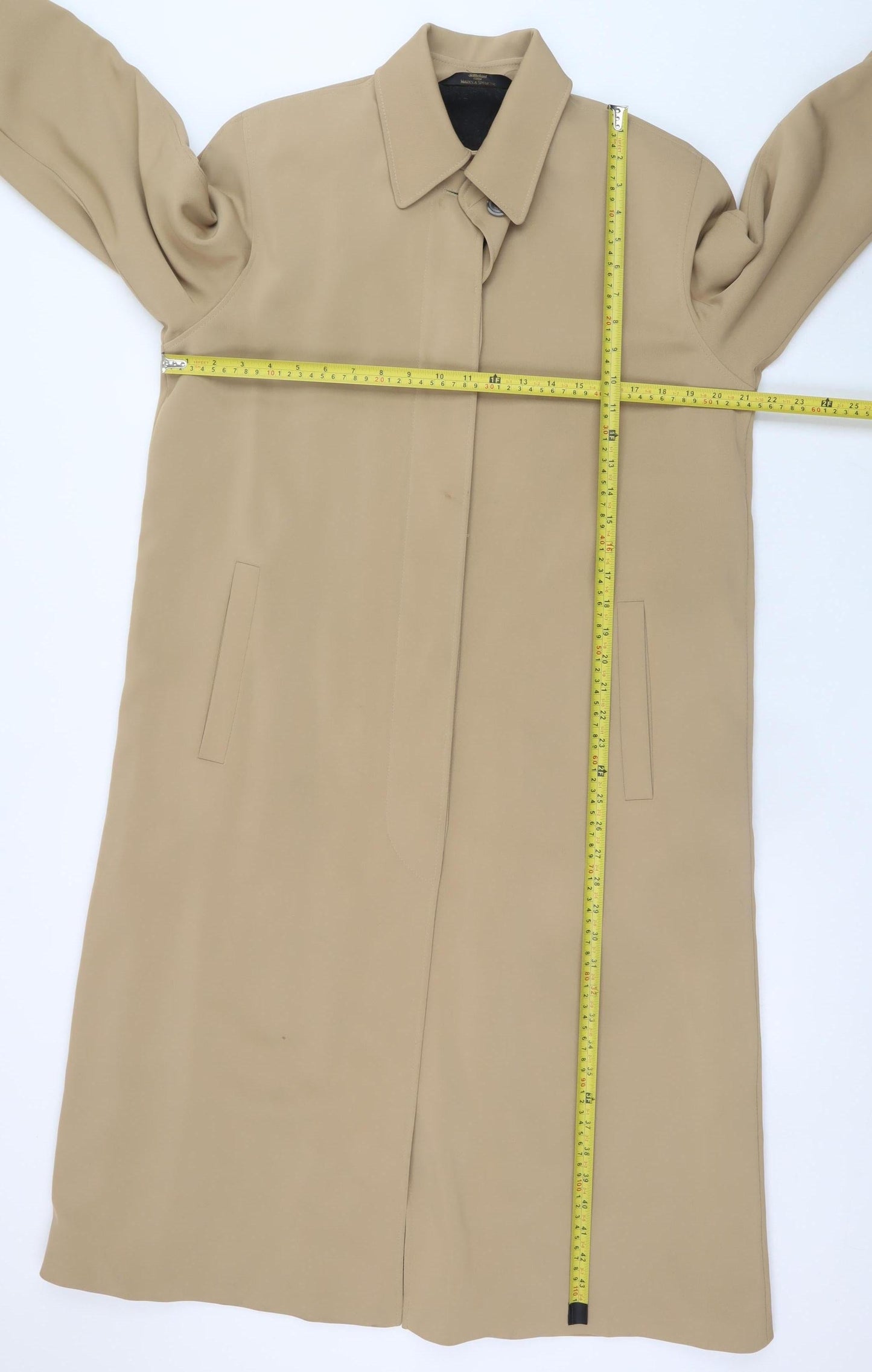 Womens UK Size 12 Marks and Spencer Beige Overcoat