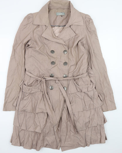 Womens UK Size 12 Wallis Beige Trench Coat
