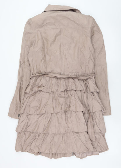 Womens UK Size 12 Wallis Beige Trench Coat