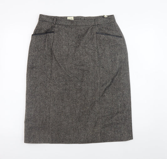 Womens UK Size 16 Viyella Straight & Pencil Tweed Skirt
